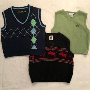 Set of 3 Baby Boy Sweater Vests